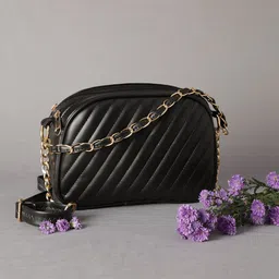 MINI WESST Textured Structured Sling Bag with Tasselled image 1