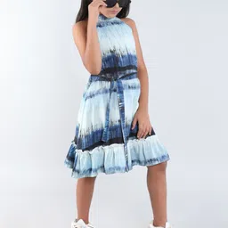 taffykids Girls Dyed Halter Neck A-Line Dress-29