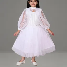 Zenat White Polyester Dresses-image-97