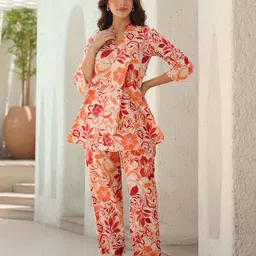 Rain & Rainbow Printed Pure Cotton Top With Trousers-image-22