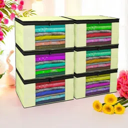 Kuber Industries Cream-Coloured Set of 6 Regular Drawer Organiser Organisers image 2
