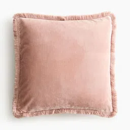 H&M Fringed Velvet Cushion Cover-image-6