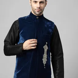 Utsav Fashion Embroidered Velvet Nehru Jacket-picture-54