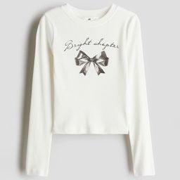 H&M Girls Printed Ribbed Tops-image-96