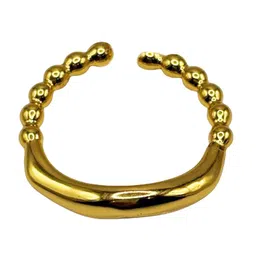 ISHI New York Gold-Plated Textured Adjustable Finger Ring-image-34