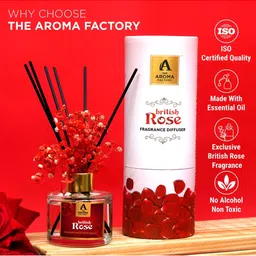 The Aroma Factory Transparent & Red British Rose Reed Aroma Oil Diffusers 100 ml image 2