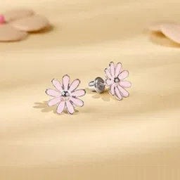 GIVA Silver Rhodium-Plated Floral Shaped Studs Earrings-image-22