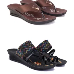 DRACKFOOT Women Pack Of 2 Open Toe Flats-32