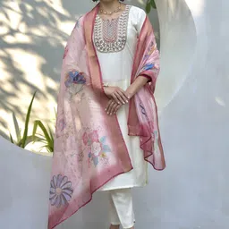 Siya Fashion Women Embroidered Regular Thread Work Kurta with Trousers & Dupatta-24
