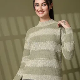 Juelle Women Striped Woollen Pullover-picture-44