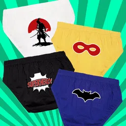 NUSYL Boys Pack Of 4 Printed Cotton Basic Briefs NUBCBRFPO4.0055-51