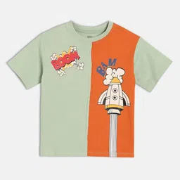 MINI KLUB Boys Colourblocked Round Neck Cotton T-shirt-image-44
