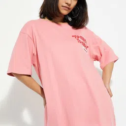 max Women Graphic Printed Round Neck Cotton Oversized T-shirt-image-89