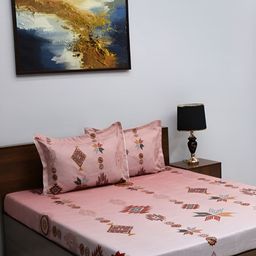 Steve & Anderson Rust & Red Ethnic Motifs 180 TC King Bedsheet with 2 Pillow Covers-17