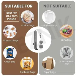 asthore enterprise Portable Mini Sealing Machine 2 in 1 Rechargeable,Magnetic,Heat Seal with Cutter Digital Battery Tester image 5
