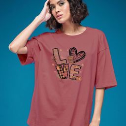 SMARTEES Women Typography Printed Round Neck Cotton Oversized T-shirt-image-111