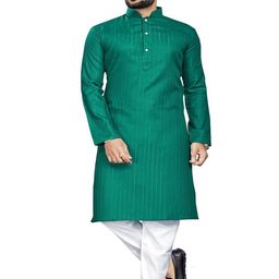 WELL TEX Men Striped Mandarin Collar Long Sleeve Twinkle Kurta-image-91