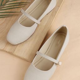 Try Me Women Square Toe Ballerinas With Buckle-23
