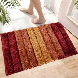 Myntra Elegant Homes Red & Brown Striped Anti Slip Doormats-27