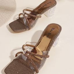 Retro Walk Embellished Block Pumps-52