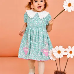StyleCast x Revolte Print Puff Sleeve Fit & Flare Dress-image-34