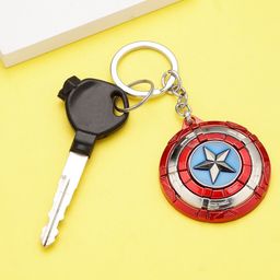 Shine N Sober Captain America Rotating Sheild Keychain-image-52