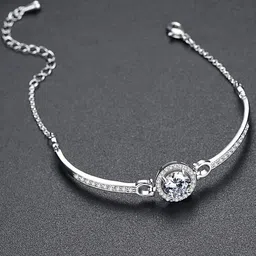Thrillz Women Cubic Zirconia Silver-Plated Charm Bracelet-37