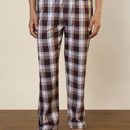 SleepZ by Raymond Checked Pure Cotton Straight-Leg Lounge Pant-image-89