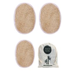 Kind of Earthy Set Of 3 Natural Body Scrubber With Elastic Grip & Reusable Potli Pouch-46