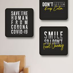 Aura Black & White 3 Pieces Motivational Quotes Printed Wooden Wall Art-image-86