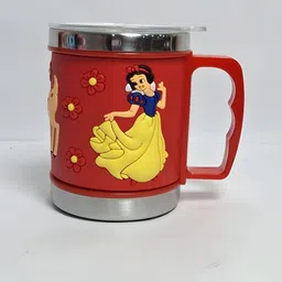 deedecorwave Kids Red Cute Cartoon Design Printed Stainless Steel Matte Mug 250 ml-28
