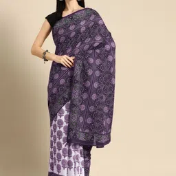 BUTA BUTI Floral Pure Cotton Saree-image-38