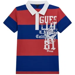 GUESS kids Boys Striped Polo Collar Cotton T-shirt-image-29