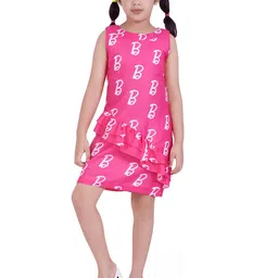 Tiny Girl Typography Printed Ruffles Sheath Dress-46