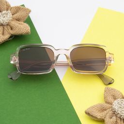Ted Smith Unisex Rectangle Sunglasses with UV Protected Lens WALT_C5-13