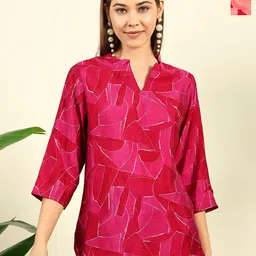 THE FAB FACTORY Women Pack Of 2 Printed Round Neck Casual Top-picture-43