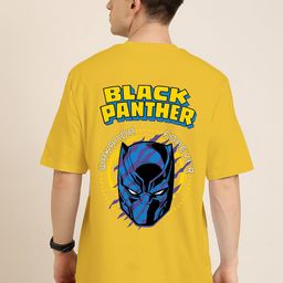 Jack Paris Men Black Panther Printed Cotton Relaxed Fit T-shirt-image-60