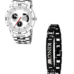 Miss Perfect Men Bracelet & Analogue Watch Gift Set jk_910-picture-12