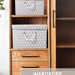 Kuber Industries Grey Triangle Printed Pure Cotton Multipurpose Medium Storage Organisers image 5