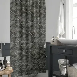 ArtzFolio Black & Grey Printed Waterproof Shower Curtain-image-75