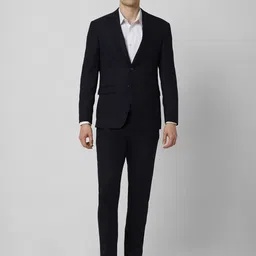Peter England Elite Textured Slim-Fit Single-Breasted Two-Piece Formal Suit-58