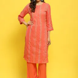 Shree Women Printed Regular Thread Work Pure Cotton Kurta with Trousers-picture-14