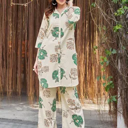 MOJILAA Pure Cotton Printed Tunic With Trousers Co-Ords-picture-10