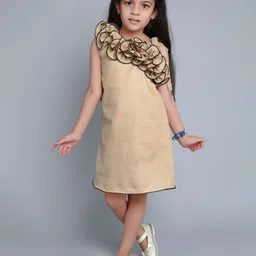 Pink Chick Girls One Shoulder Ruffle Cotton A-Line Dress With Matching Clip-image-86