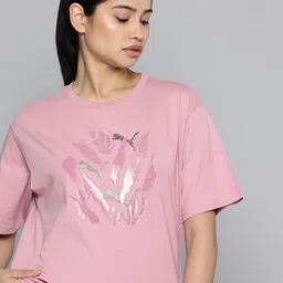 Puma House of Graphics Brand Logo Printed Drop-Shoulder Pure Cotton Relaxed T-shirt-picture-5