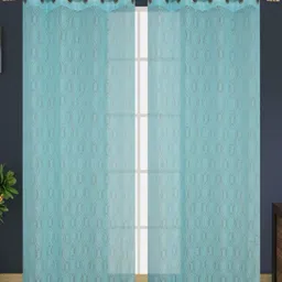 Galaxy Home Decor Blue Set of 2 Sheer Door Curtain-image-80
