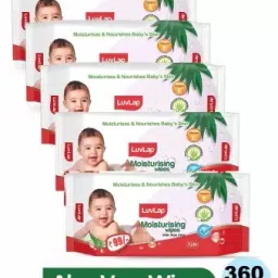 Baby Moisturising Wipes with Aloe Vera,72N Pack of 5 Combo-23