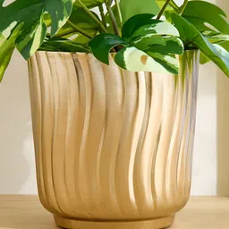 Home Centre Gardenia Fest Yellow Textured Metal Planter-picture-21