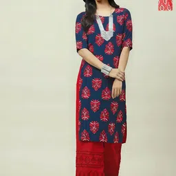Anouk Rustic Selection Of 2 Ethnic Motifs Printed Round Neck Straight Kurtas-53