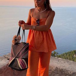 LULU & SKY Strappy Top With Wide Trouser Co-Ord Set-picture-17